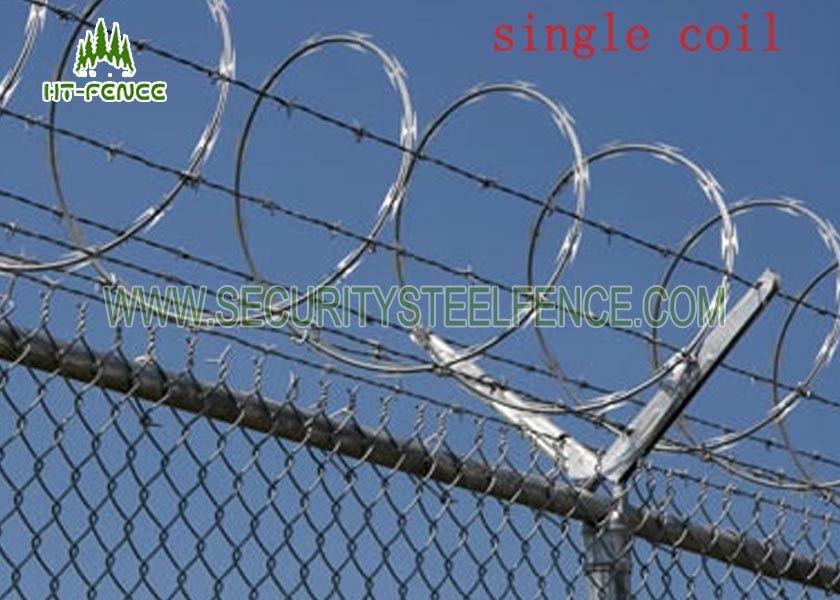 Concertina Single Coiled Razor Wire / Concertina Fencing Wire Without Clips
