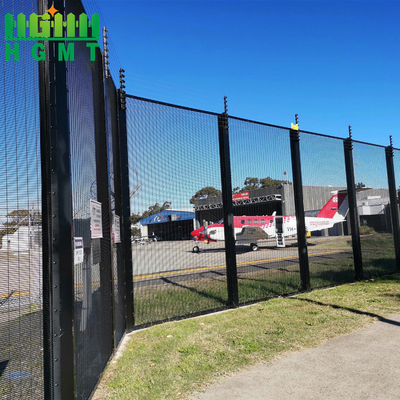 High Security Black Powder Coating Clear View Fence With Bending