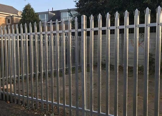 Hot Dip Galvanized Steel Palisade Fencing W Section With Razor Wire