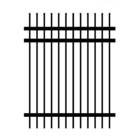 Black Picket Decorative Metal Wrought Iron Fence Panels 1.03m Height