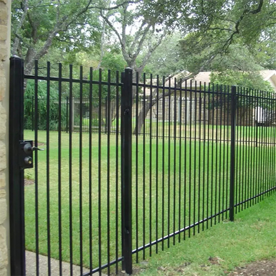 Wrought Iron Metal Picket Ornamental Fence Panel Galvanized