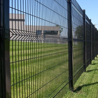 Iron Galvanized PVC Coated 3D Welded Wire Fence For Industry Sector 55 X 100mm