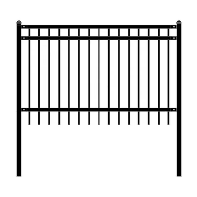 2.5m Powder Coated Tubular Fencing Home Garden Black Top Sharp