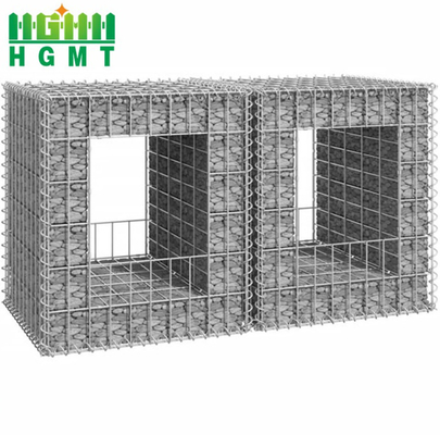 Stone 2m Height Wire Mesh Gabion Box Hot Dip Galvanized Metal Frame