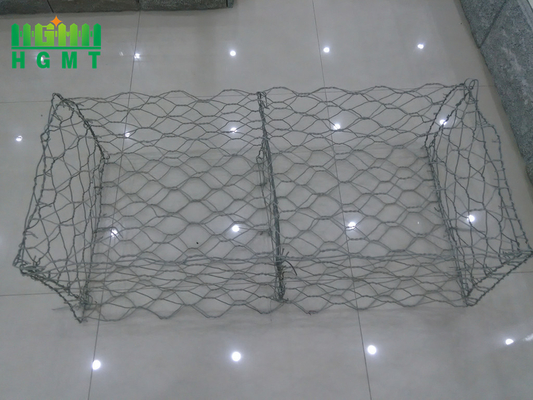 Iron Heat Treated Galvanized Gabion Box / Hexagonal Gabion Wire Mesh