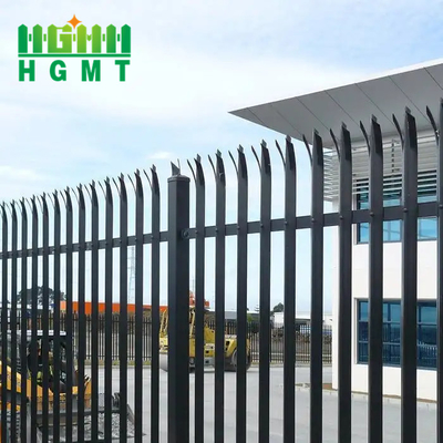 High Standard Palisade Galvanised Metal Security Fencing 2100mm Tall Square Post