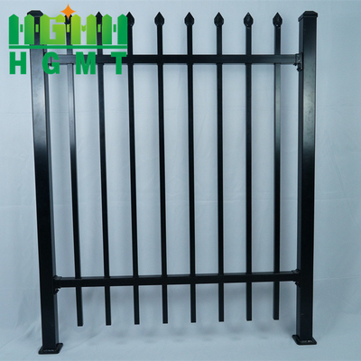 Garden Decorative 2530mm Metal Tubular Fencing Black Security Wrought