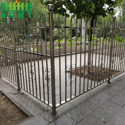 Home Garden Black Powder Coating Top Sharp Steel Tubular Fence