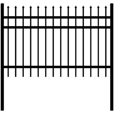 Hot Sale New Design Black Coated Galvanized Steel Tubular 8 Feet Steel Fence For Garden