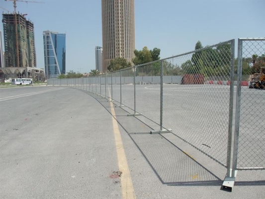 Movable 6ft 8ft Galvanized Wire Mesh Black Chain Link Temporary Fence Panel