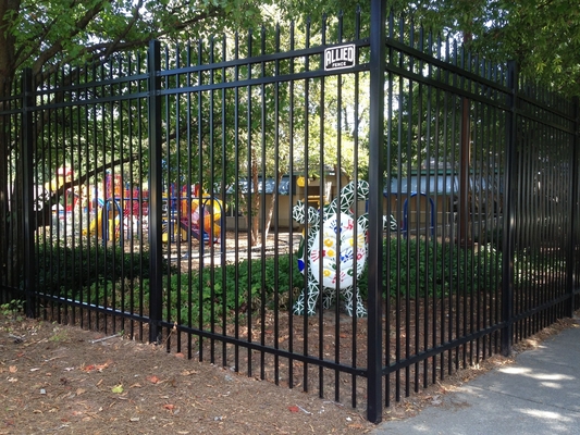 Customized Euro Style Tubular Metal Fence Galvanized Privacy With Posts