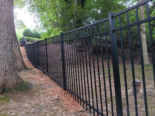 Customized Euro Style Tubular Metal Fence Galvanized Privacy With Posts