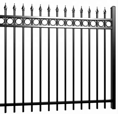 Powder Coated Iron Modern Metal Tubular Fencing High Quality Garden Security Wrought Iron Panels