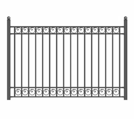 Steel Metal Picket Ornamental Wrought Iron Fence Panels Wholesale