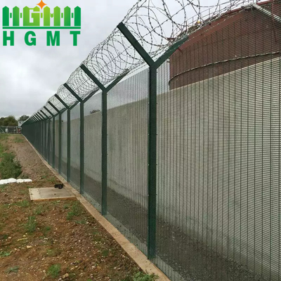 2.4M High Black Powder Coating Security Perimeter 358 Prison Fence Panel With Spike