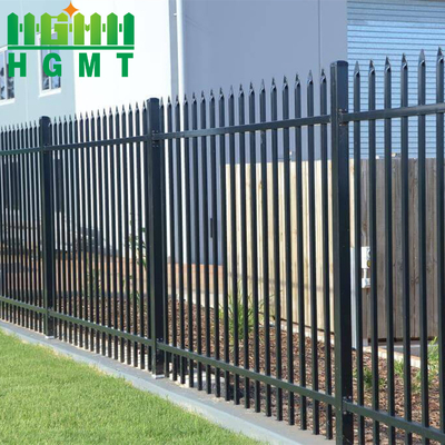 Factory Supply 5FT Black Iron Wrought Fence Easy Assemble 3 Rails Tubular Fence Panel For Swimming Pool