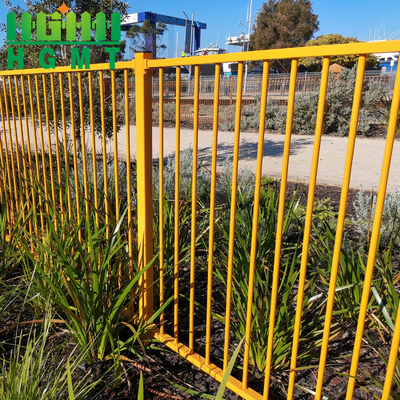 Outdoor 6 Ft High Customized Rod Top Durable Square Steel Tubular Fence For Garden