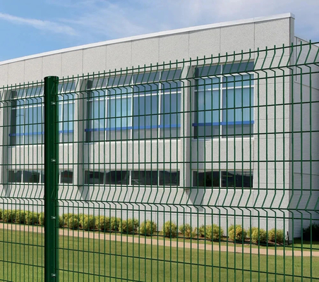 Green PVC Coated Curved Welded Wire Mesh Fence 3d V Bending Garden Panel