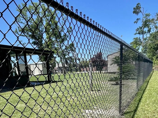 8 Ft Tall 50x50 Black Vinyl Color Coated Galvanized Privacy Chain Link Fence System 2.5mm