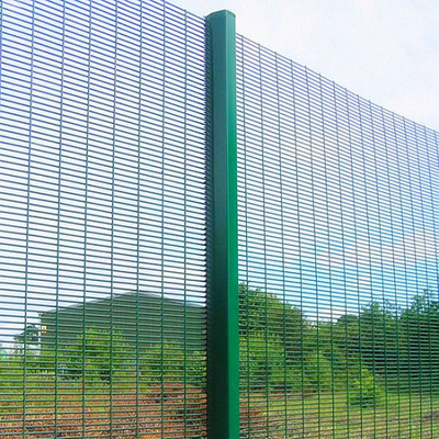 High Visibility Clear View Airport Security Fence galvanized 358 Panels For Security And Anti Climb Prison Factory