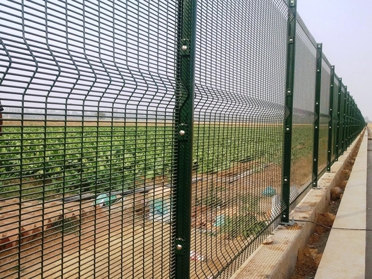 High Visibility Clear View Airport Security Fence galvanized 358 Panels For Security And Anti Climb Prison Factory