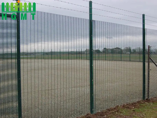 High Visibility Clear View Airport Security Fence galvanized 358 Panels For Security And Anti Climb Prison Factory