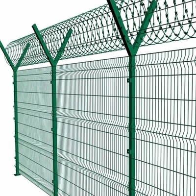V Fold 3D Panel Triangle Bend Rigid Iron Wire Mesh Fence For Garden Fencing 5MM Wire Diameter PE Coated Surface