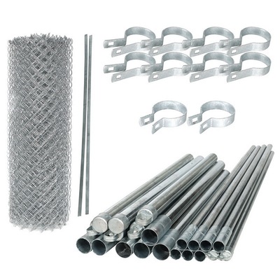 6 Foot Chain Link Fence Panels Metal Type Iron Wire Dia 4/4.5mm For Temporary Applications