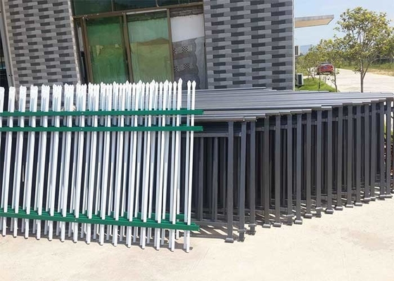 Green Powder Coating Picket Top H3m Tubular Metal Fence