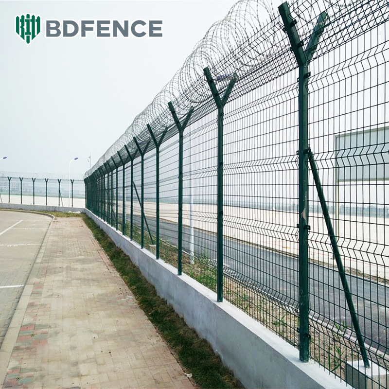 55x200mm Economical Y Post Airport Aoa Fence Concertina Razor Wire Mesh ...