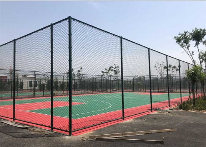 60x60mm Woven Chain Link Fence Green Plastic Coated Chain Link Fencing