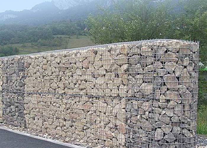 H6m Pvc Coated Gabion Wire Mesh Gabion Stone Wall Fence