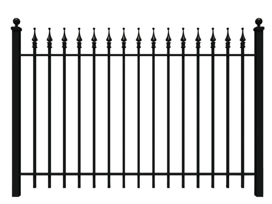 8FT Width Black Ornamental Iron Fence  Wrought Iron Fence Panels Wholesale