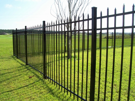 2.03m Pvc Coated Black Wrought Iron Fence Panels Security