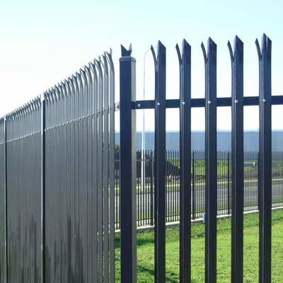 W Section 1500mm Galvanized Steel Palisade Fencing With Razor Wire