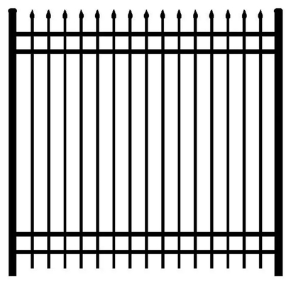 Garden Used Wrought Iron Fence Powder Coated Spear Top Steel
