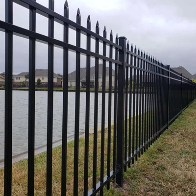 Square Post Steel Tubular Fence Yard Decorative Pool Black Pvc Coated