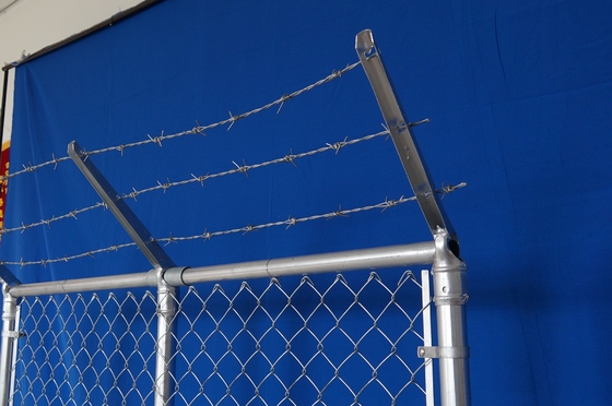 Hot Dip Galvanized Diamond Shape Cyclone Mesh Fencing With Top Barbed Wire