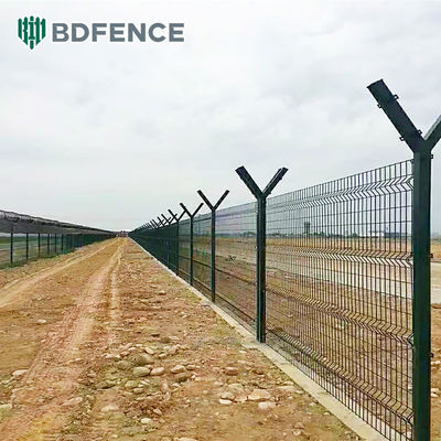 Anti-Climbing High Security Transparent View Galvanized Panel Prison Airport Ranch Fence Eco-Friendly Rustproof Waterproof