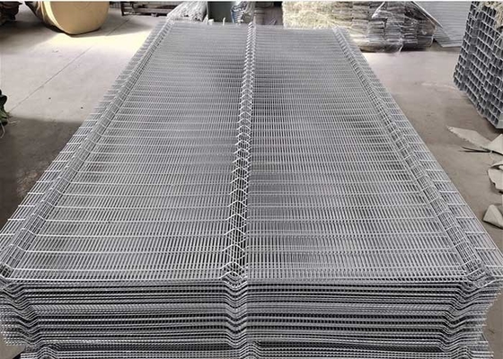 Hot Dip Galvanized After Welded Security Steel Fence Airport 8 Gauge With Bendings