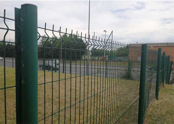Rot Proof V Mesh Security Fencing RAL6007 Galvanized PE Coated