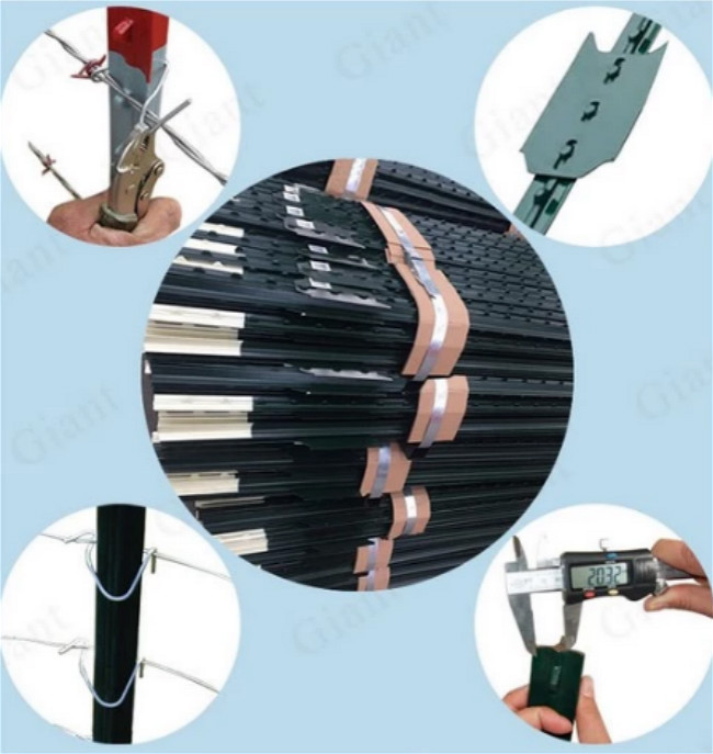 10 Ft Galvanized ISO Steel Studded T Post 10 Ft For Farm Fence