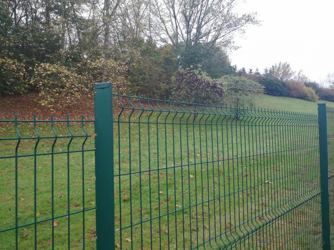 Green 3d V Bending Curved Welded Wire Mesh Fence Panel Hot Galvanized