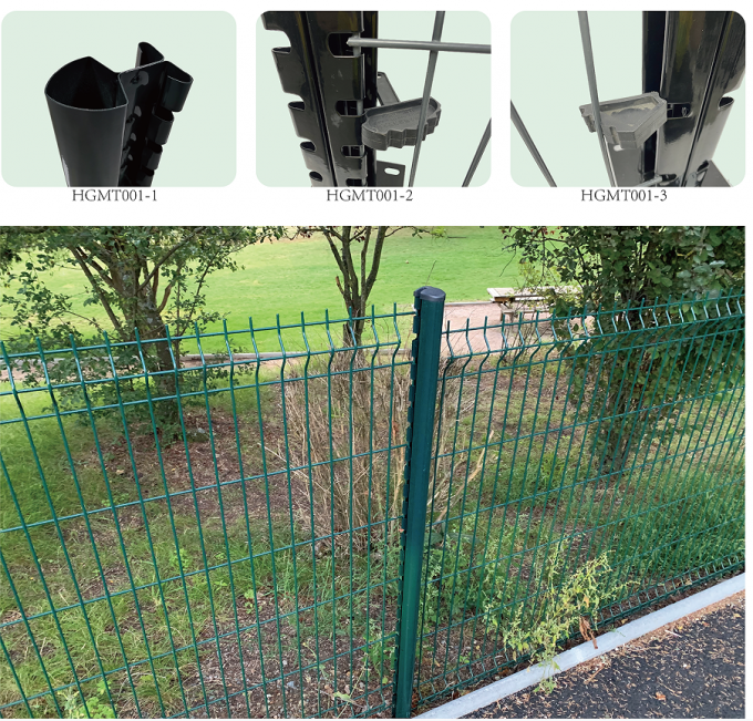 Green PVC Coated Curved Welded Wire Mesh Fence 3d V Bending Garden Panel