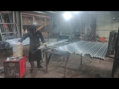 Fence posts are being welded into the size required by the customer.